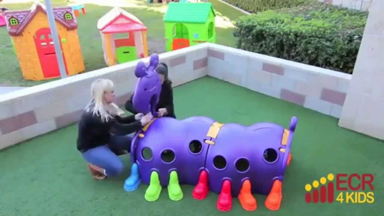 Kids Outdoor Toys-ECR4Kids Peek A Boo Caterpillar Climbing Structure