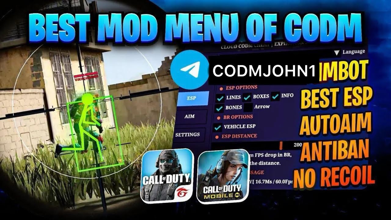 CODM MOD MENU APK COD MOBILE+WALLHACK +AIMBOT + ESP | DOWNLOAD CHEATS NO RECOIL CODM APP