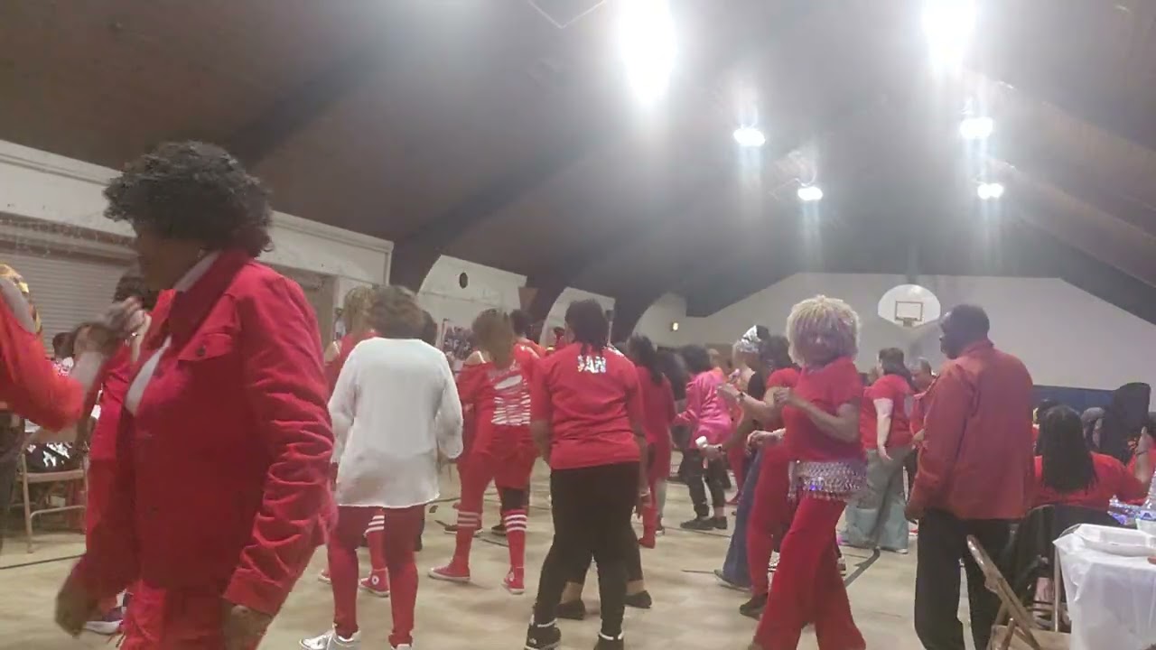 Feel the Love line dance at Greeks & Friends Resurrection Church  in Chicago, February 2025
