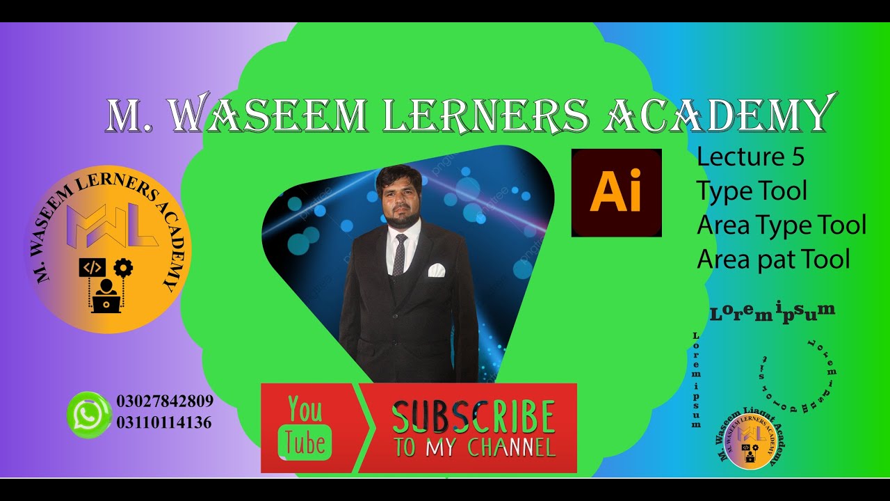 Adobe Illustrator Lecture 5 #typetool #pathtool #lecture #areatool