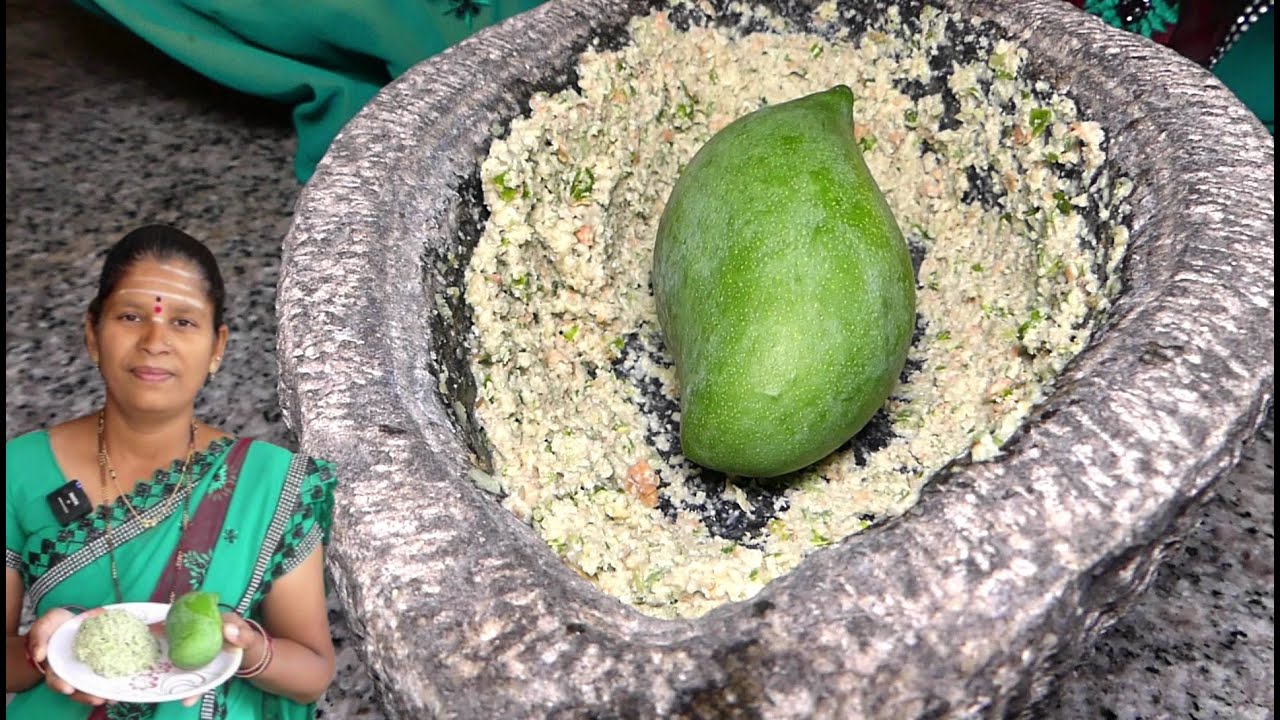 ಕಡಬತ್ತ ಕಲ್ಲಲ್ಲಿ ಮಾಡಿದ ಮಾವಿನಕಾಯಿ ಚಟ್ನಿಯ ರುಚಿ ಅದ್ಬುತ|Mavinakayi Chutney|Uttara Karnataka Recipe