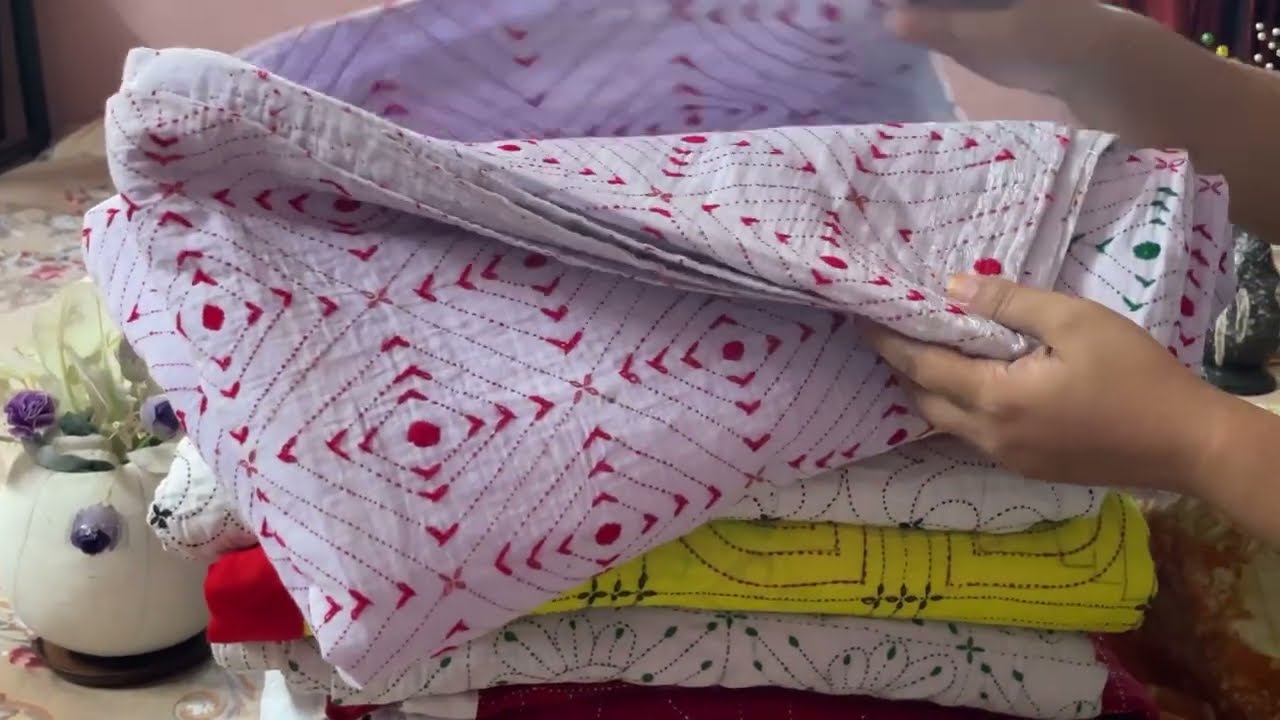 মায়ের হাতে বোনা নকশি কাঁথা॥ভালোবাসার ছোয়া আছে প্রতিটা কাঁথার প্রতিটা কোনায়❤️