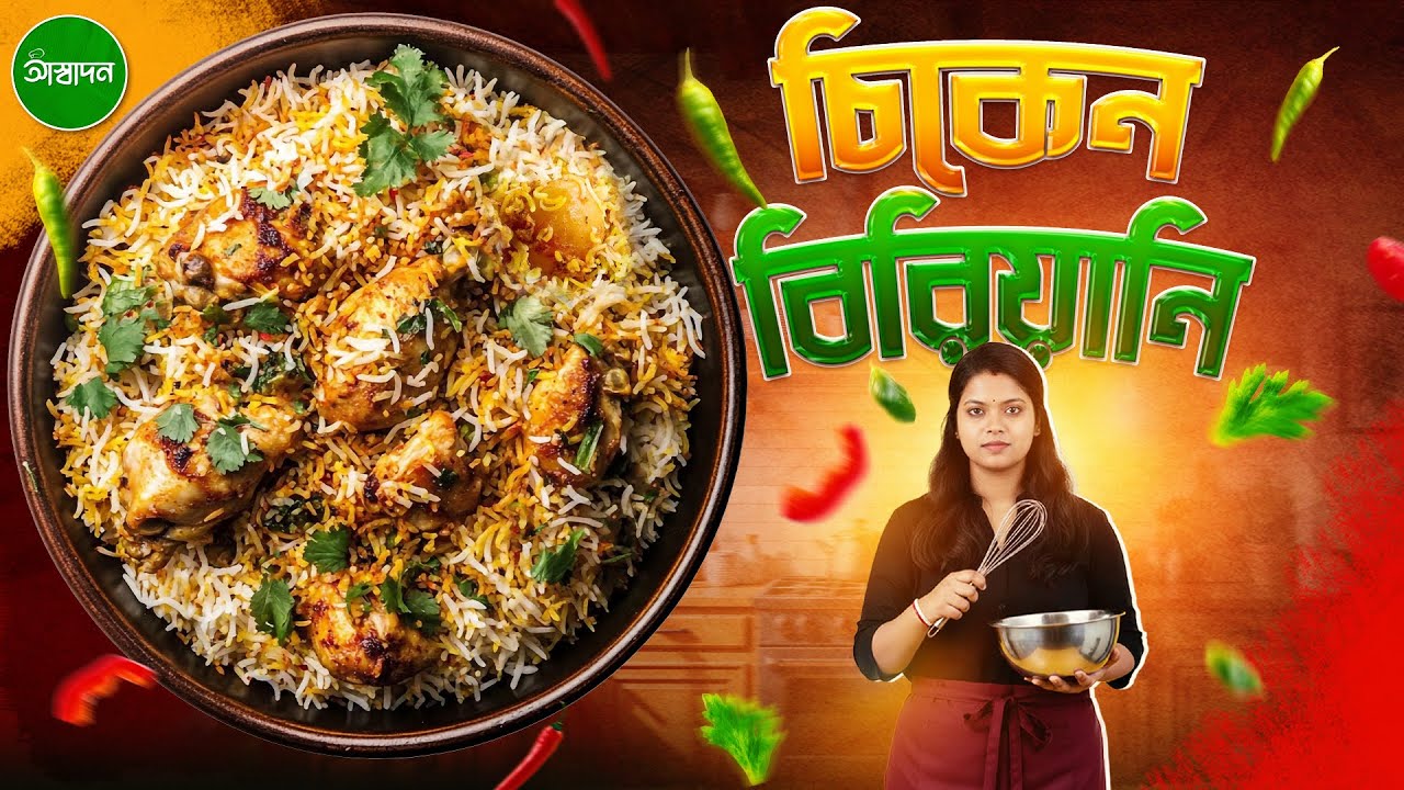 চিকেন বিরিয়ানি বানানোর সহজ রেসিপি | Simple Chicken Biryani in Bengali | Aswadan
