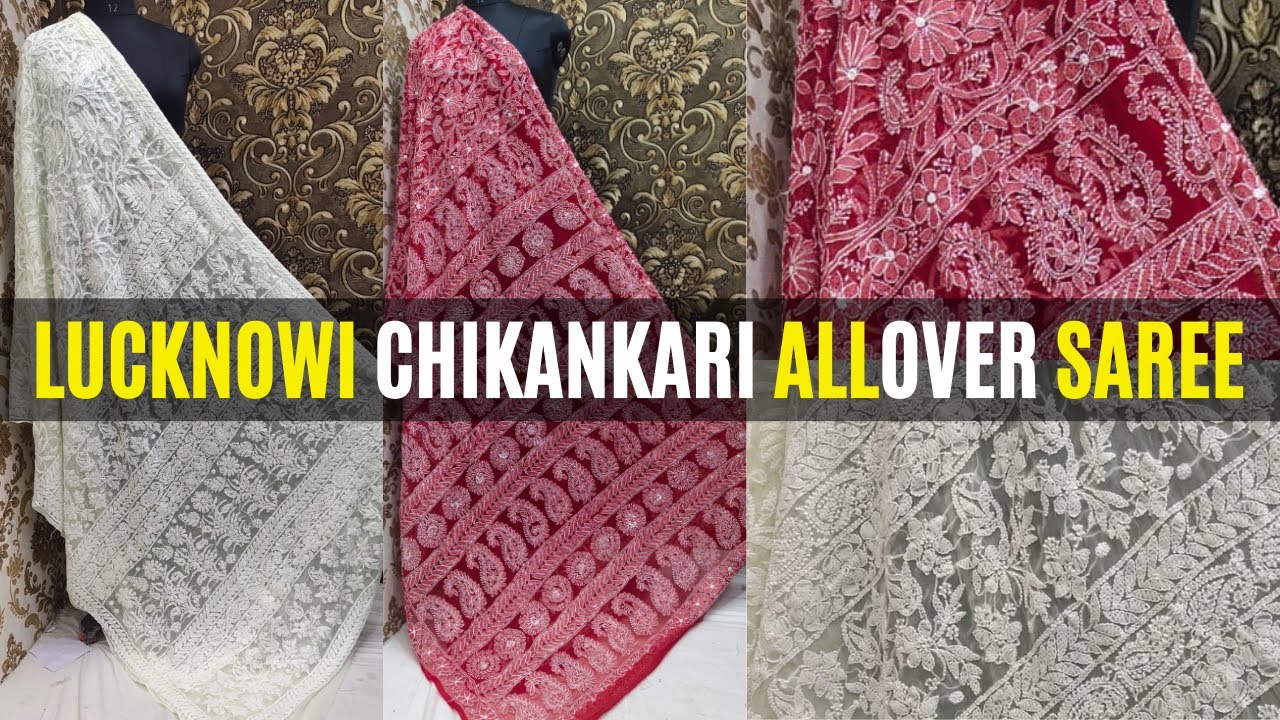 Lucknowi Chikankari Allover Saree | Georgette Lucknowi Saree | Best Price Lucknowi Handwork Saree ||