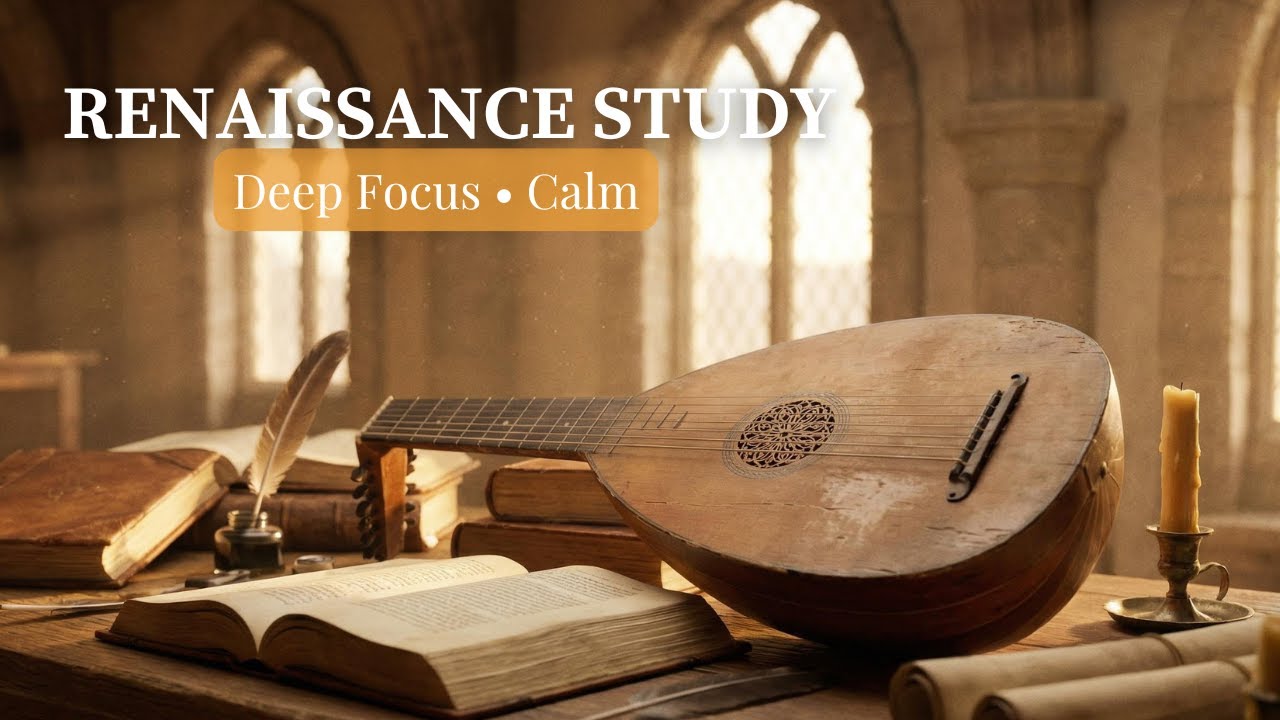 Renaissance Study Lute for Deep Focus 📚 | The Scholar’s Quiet Desk