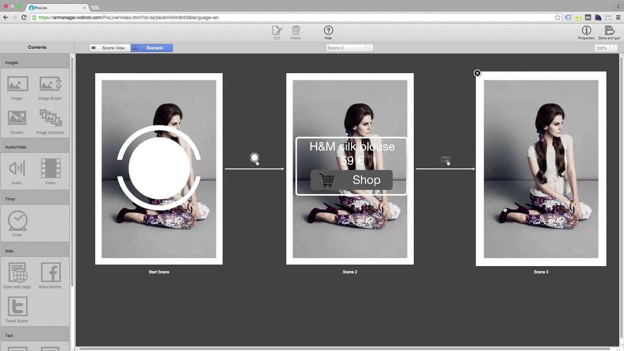 Creating interactive augmented reality content with PixLive