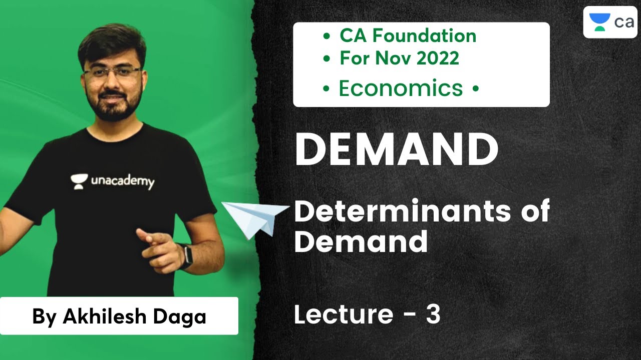 L3 |  Demand | Determinants of Demand | Akhilesh Daga | CA Foundation Pro