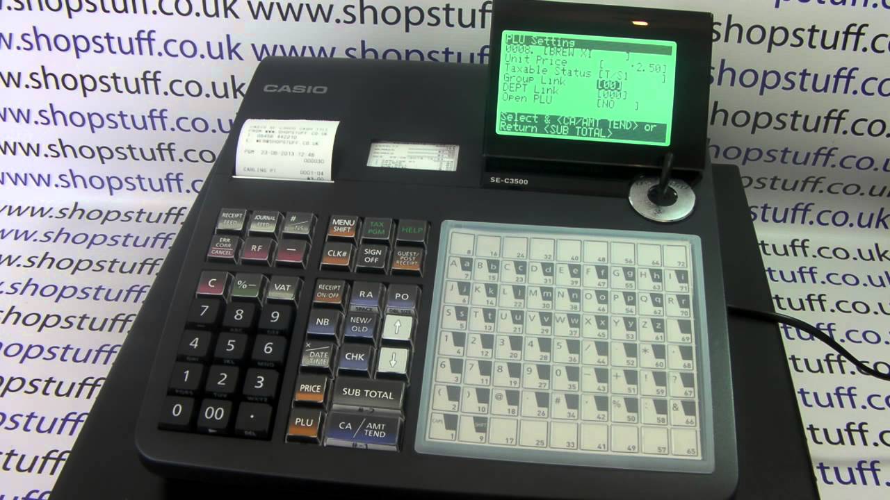 How to Program PLU Products With Name & Price On Casio SE-C3500 Cash Register