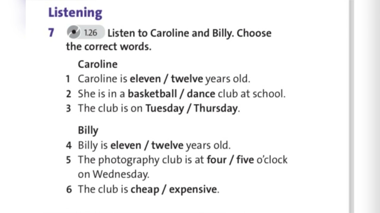 English plus 5. Unit 2. Ex7 p24