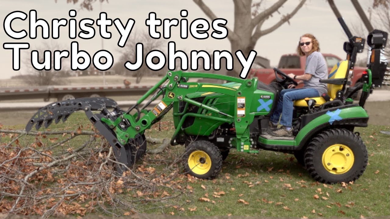 Быстрая гидравлика даже на холостом ходу! Turbo Deere 1025R и большой захват!