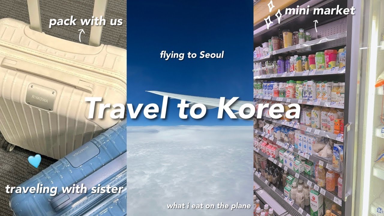 SUB• Traveling to Korea with Sister✈️☁️|| flying to Seoul, what i eat on the plane, pack with us
