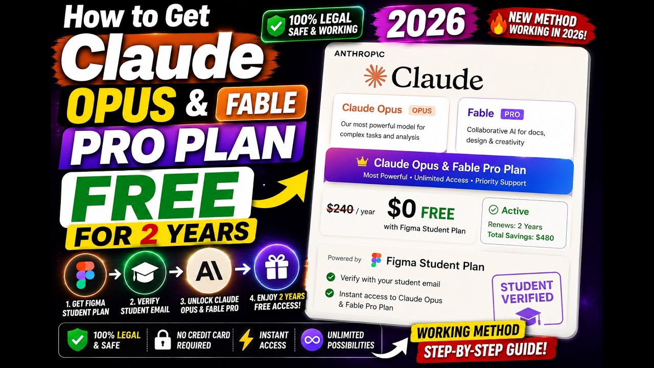 Как получить Claude Opus и Fable Pro бесплатно на 2 года в 2026 году по студенческому плану Figma