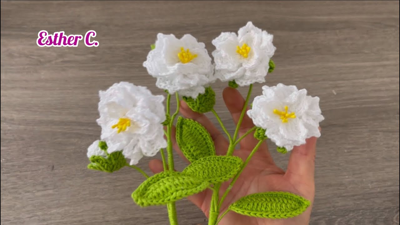 How to Crochet Gardenia Flower🥰Easy Tutorial Step by Step Crochet Flowers❤️