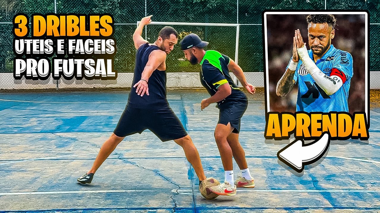 3 DRIBLES ÚTEIS DE FUTSAL, passe de qualquer um jogando bola - TUTORIAL #11