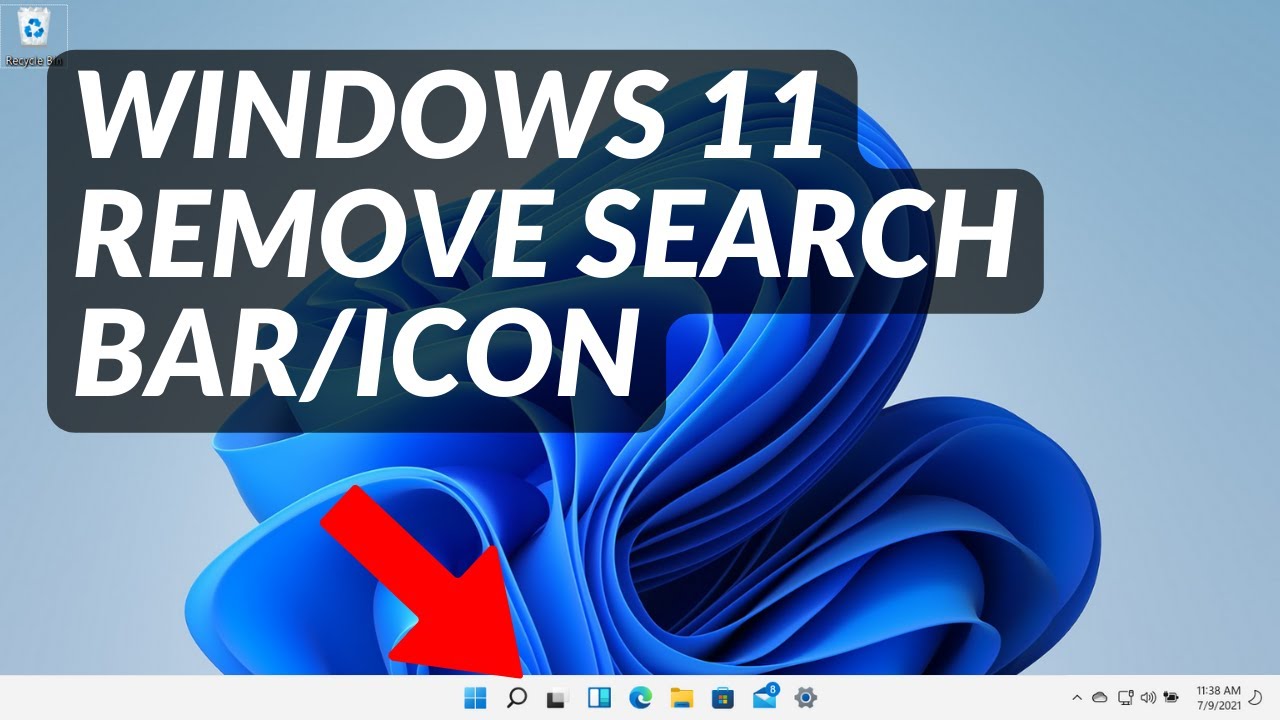 How to remove search icon from taskbar windows 11| hide search bar in windows 11