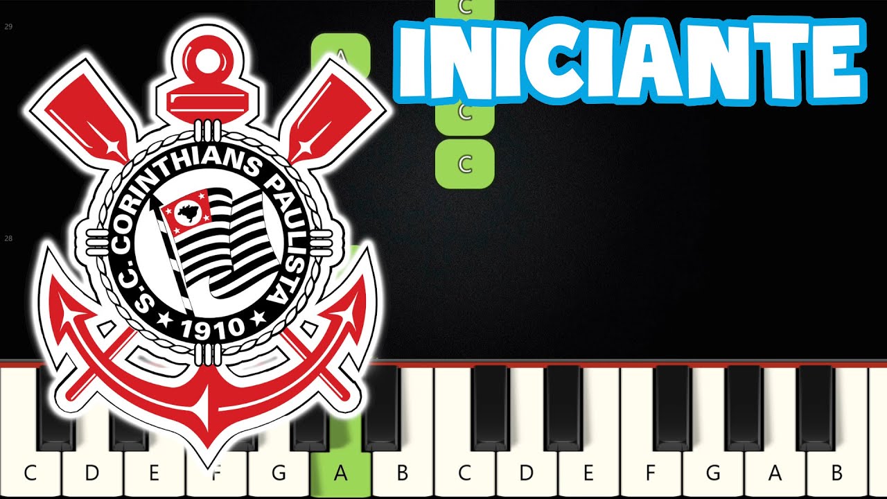 Hino Do Time Do Corinthians | Piano e Teclado Iniciante | Nível Fácil | Tutorial