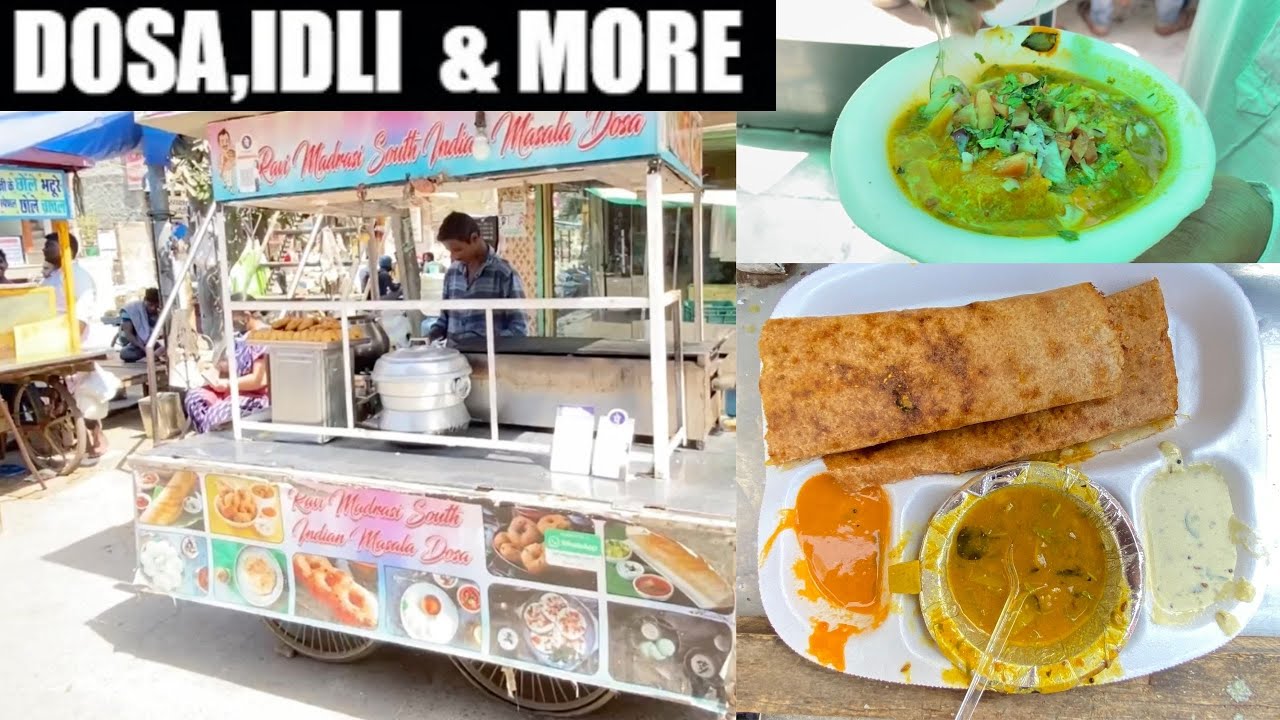 60 RUPEES MEIN  DOSA , IDLI AND MORE🤩😍🤤 ........! STREET STYLE DOSA ! DELHI STREET FOOD !