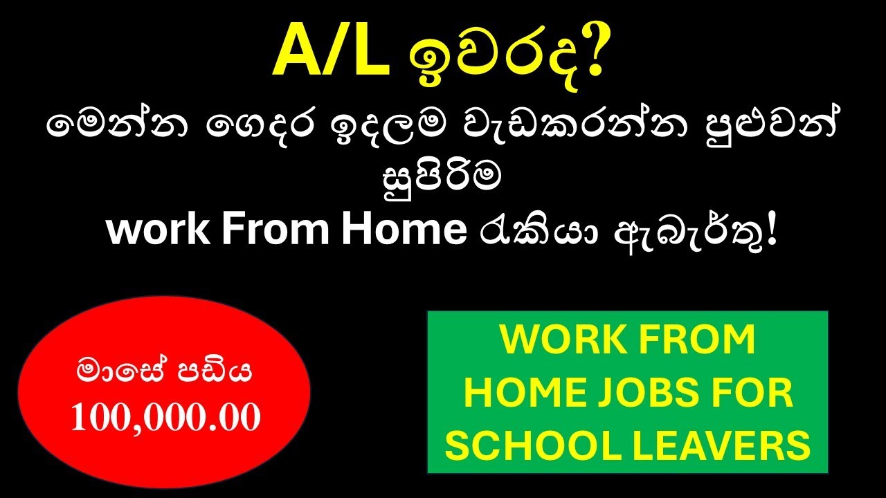 Work From Home Jobs for School Leavers in Sri Lanka | Earn Money Online