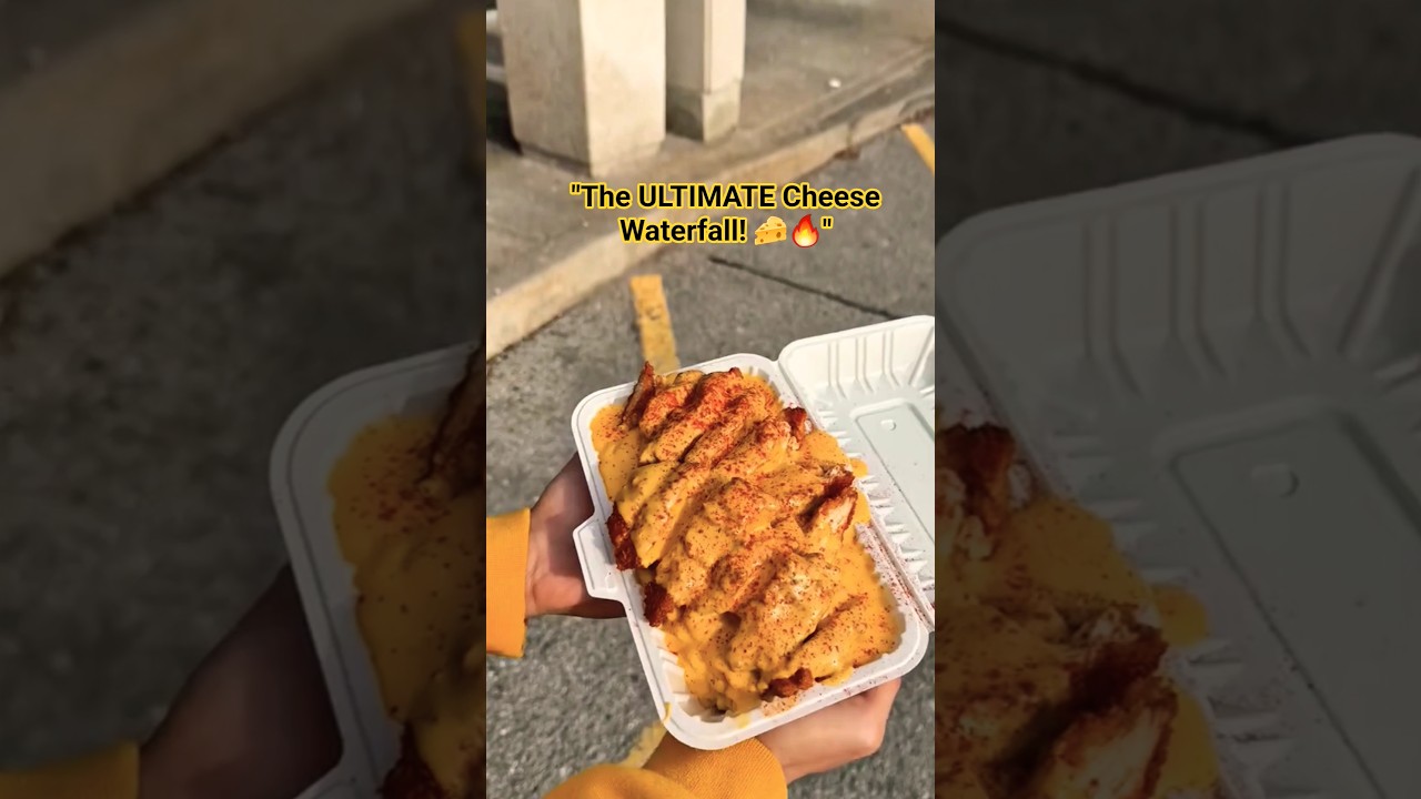 CHEESE WATERFALL Over Hot Chicken! 🧀🔥 