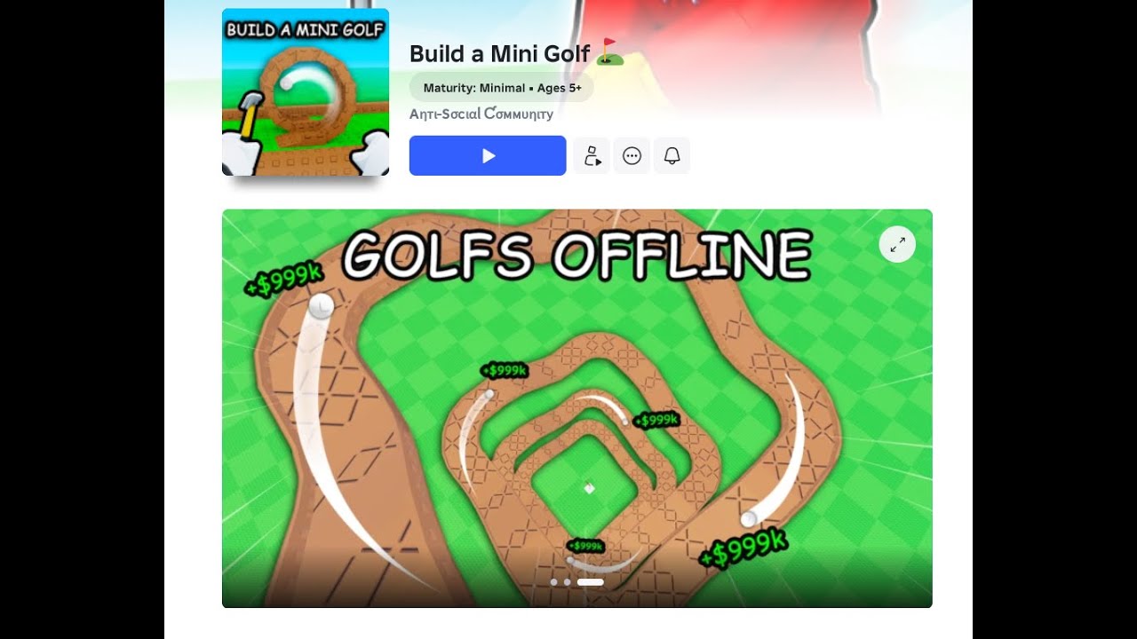 making inf money on build a mini golf