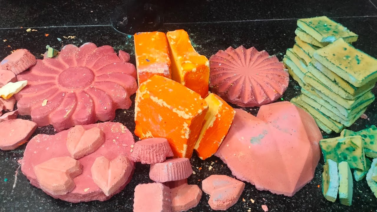 Deep Dyed blocks 💛 with |crunchy +soft | reforms crush ❤️💚 |ASMR| 💜🫶