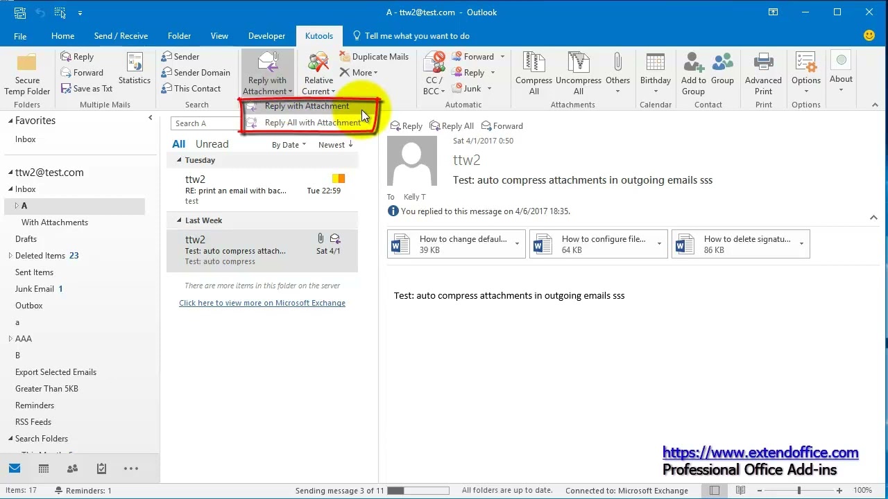 How to reply (all) to a message with original attachments in Outlook