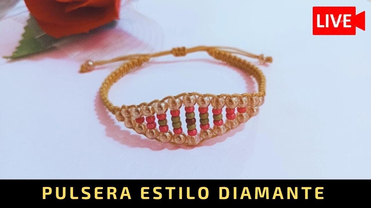 Pulsera macramé estilo diamante / DIY