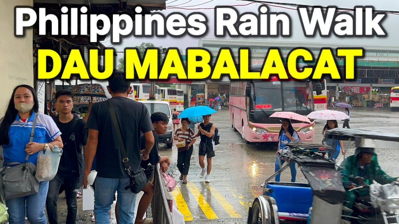 Philippines Rainy Walk | Streets & Food Market of DAU MABALACAT, PAMPANGA on Rainy Day!