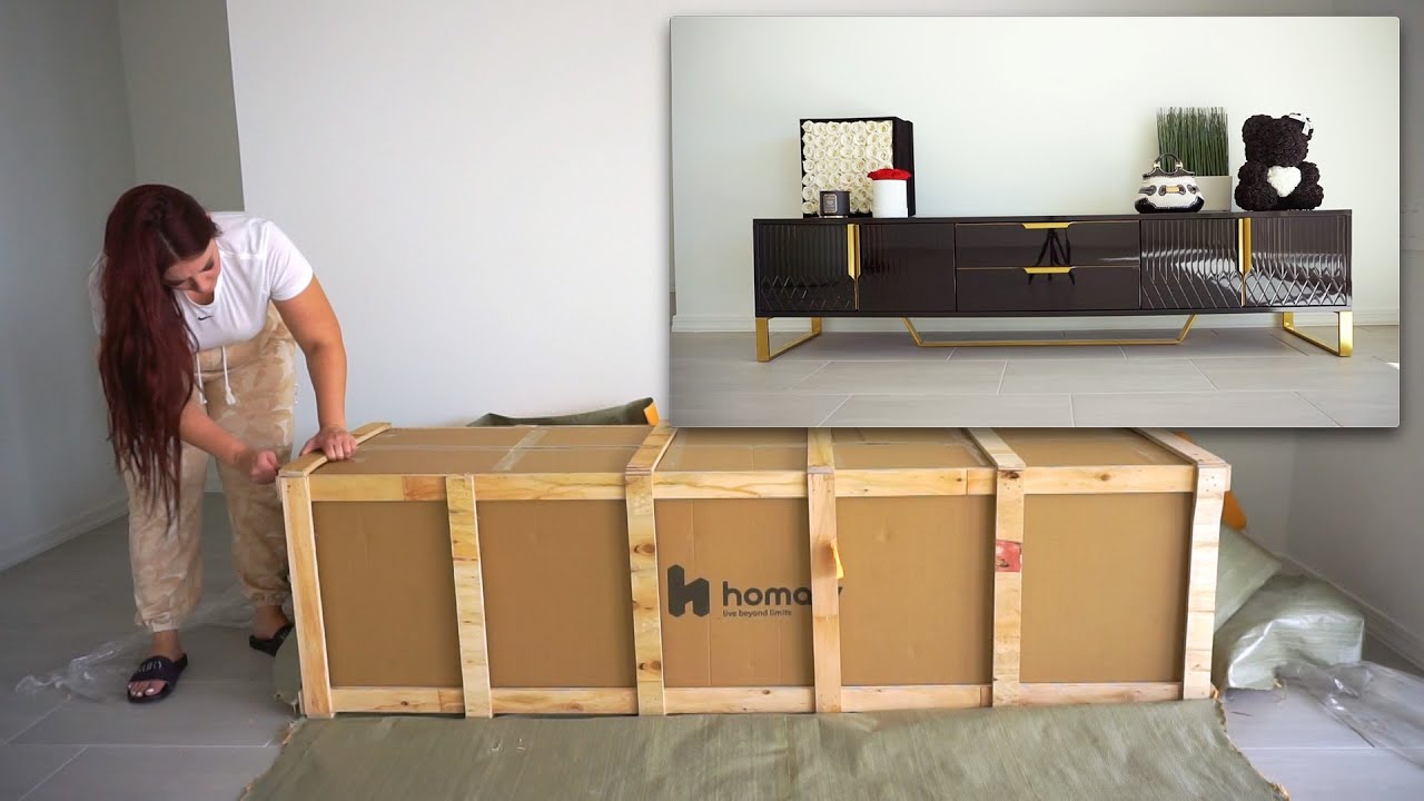 Homary TV Console/Media Center Review | Ruby Red
