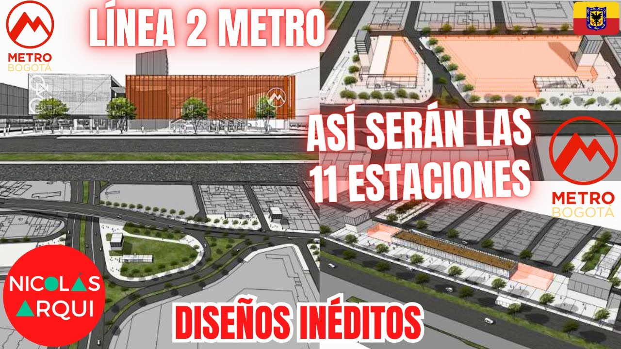Así se verán TODAS las 11 Estaciones del Metro de Bogotá 🇨🇴 - Segunda Línea del Metro Subterráneo