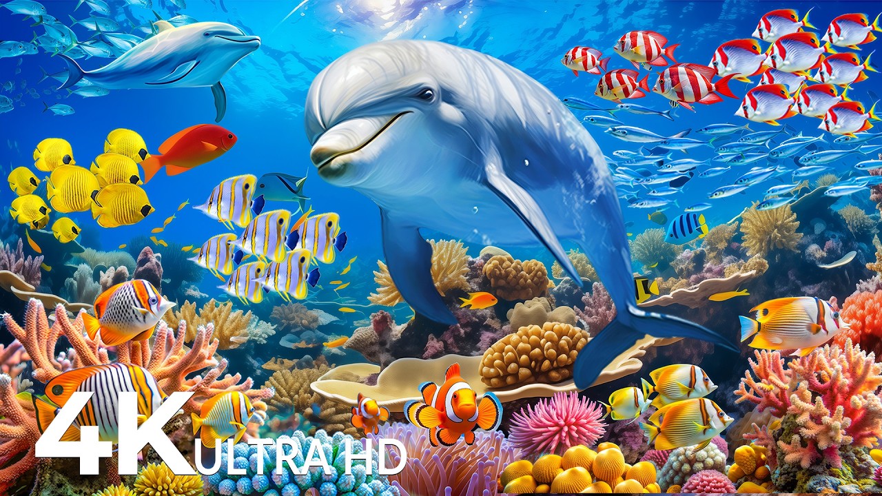 Underwater Wonders 4K - Amazing Fish, Coral Reefs & Sea Animals - Fish Tank Sound For Deep Sleep #43