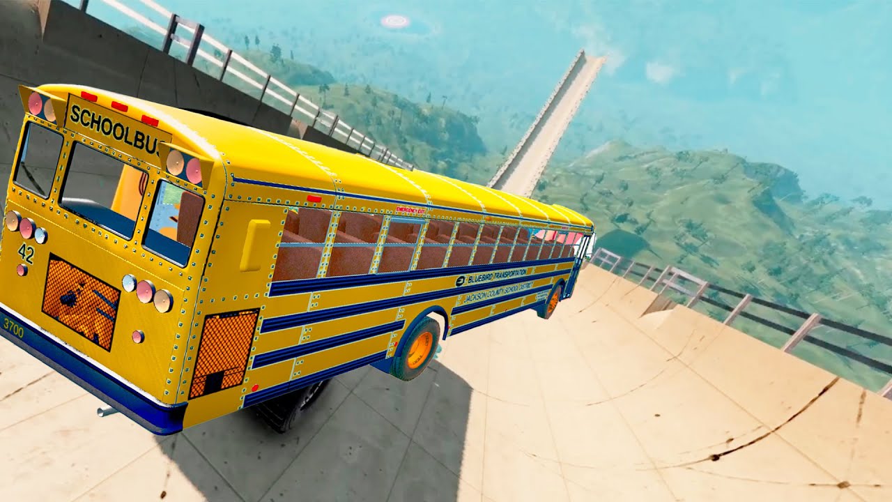 Top 50 Yellow School Bus Crashes – BeamNG Drive Bus Jumps & Crash Madness