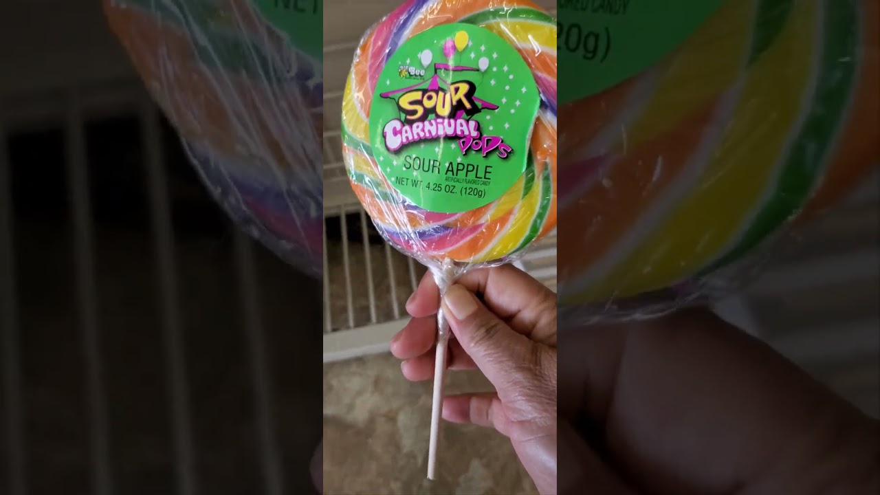 Sour Carnival POPS Sour Apple Flavored #satisfying #shorts#amazing #short #yearofyou #asmr #pop