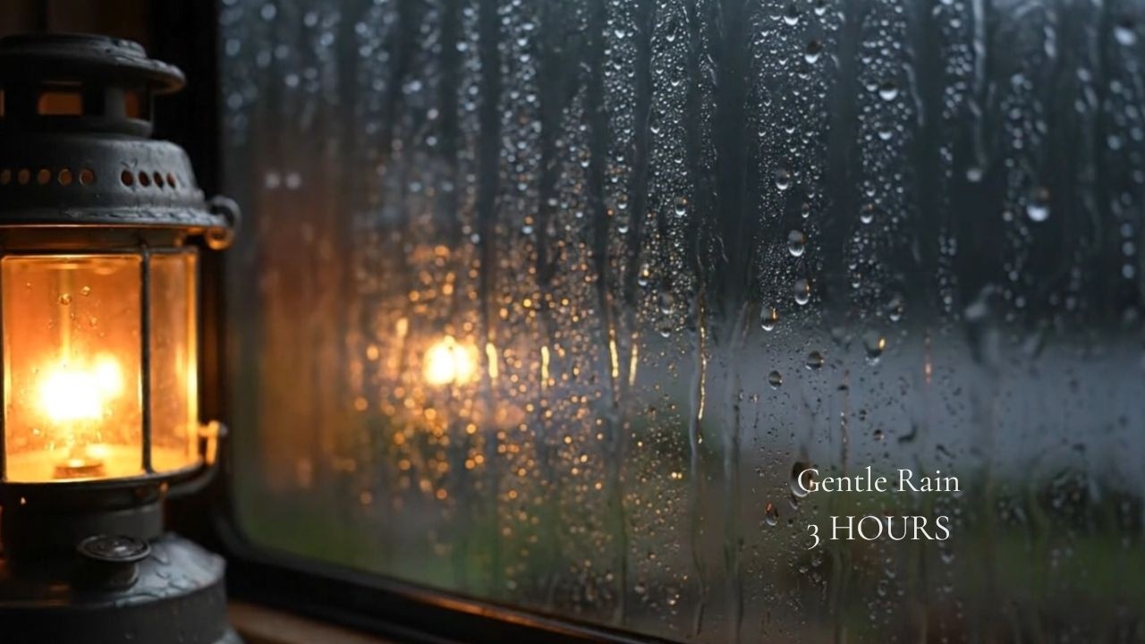 Rain on Window ASMR | Gentle Rain with a Warm Lantern | Deep Sleep | 3 Hours #79