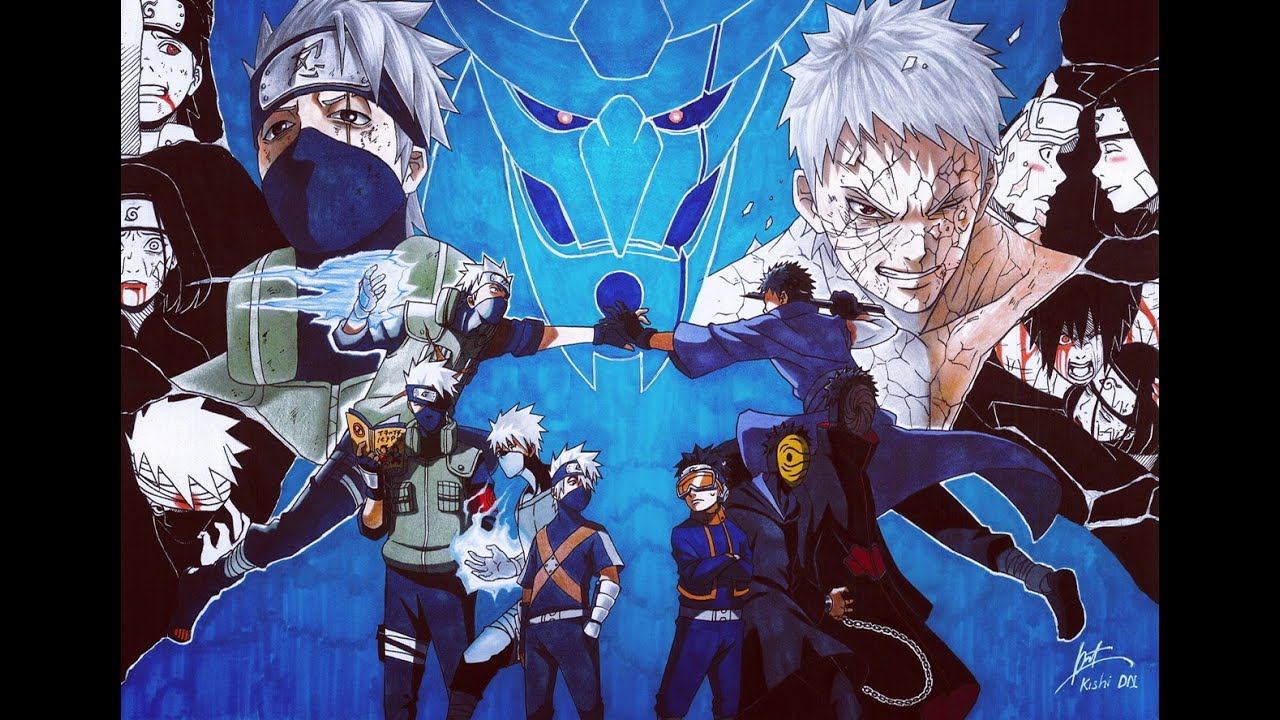 SOULMATES OR TEAMMATES - Time-lapse Drawing Kakashi Hatake & Obito Uchiha by Kishi DN