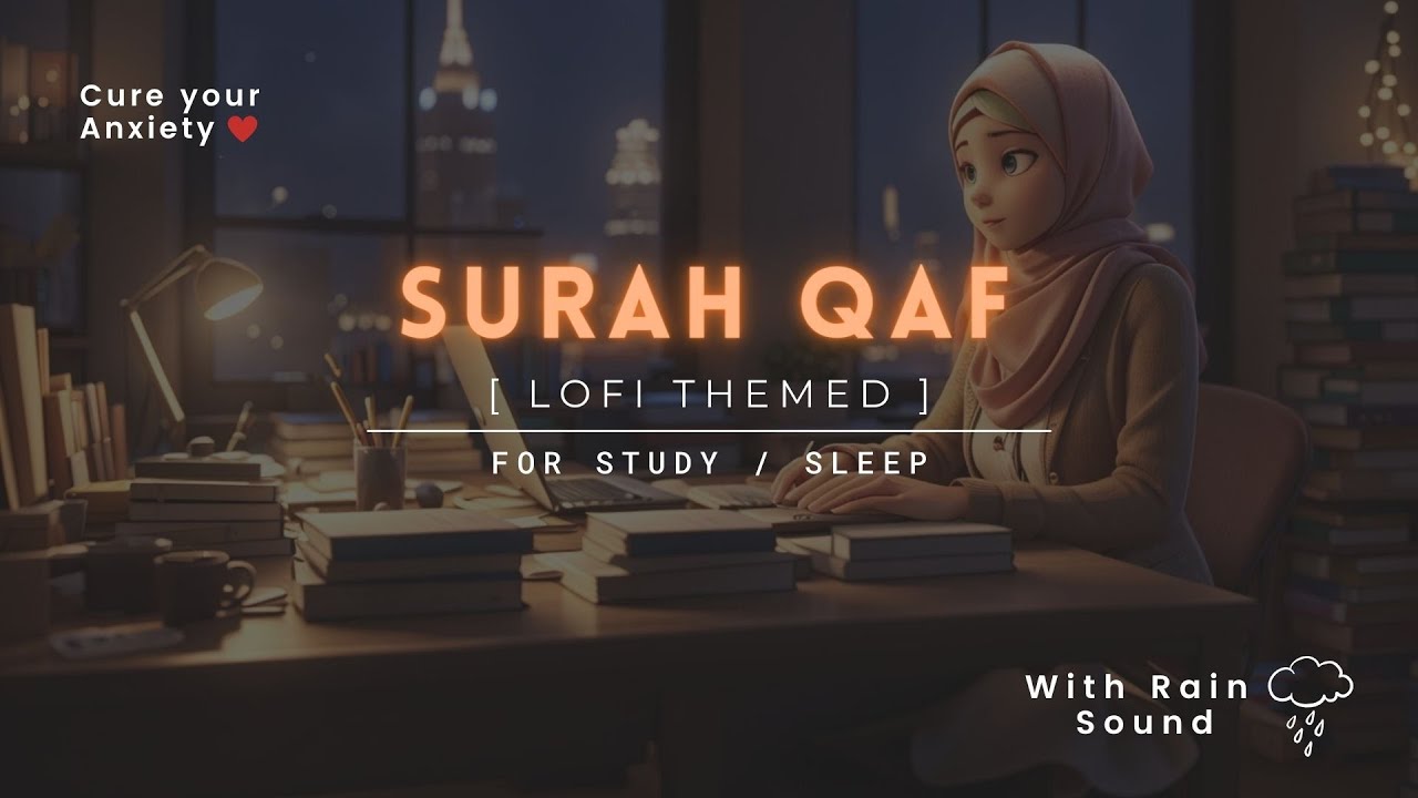 Surah Qaf with Lofi Twist | Lofi Quran | Surah Qaf 5x with Rain Sound #lofiquran #quranlofi