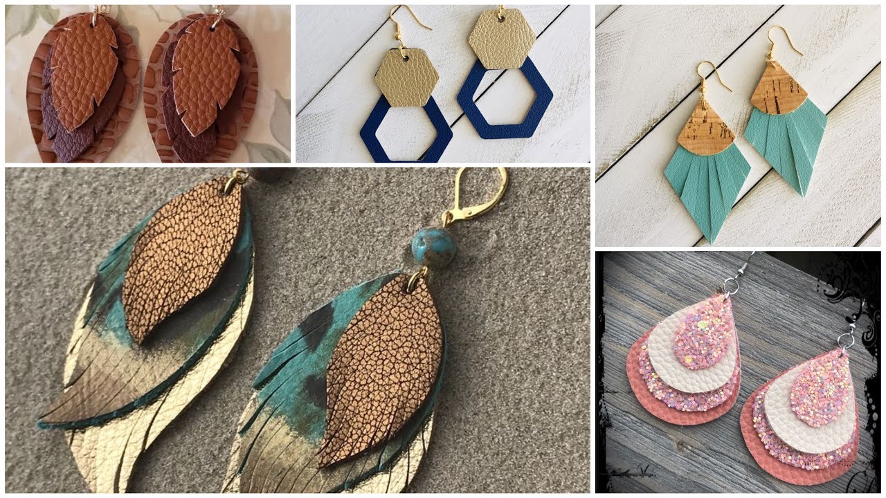 Leather Fabric earrings Collection | Diy Handmade Leather Earrings | Handmade Earrings