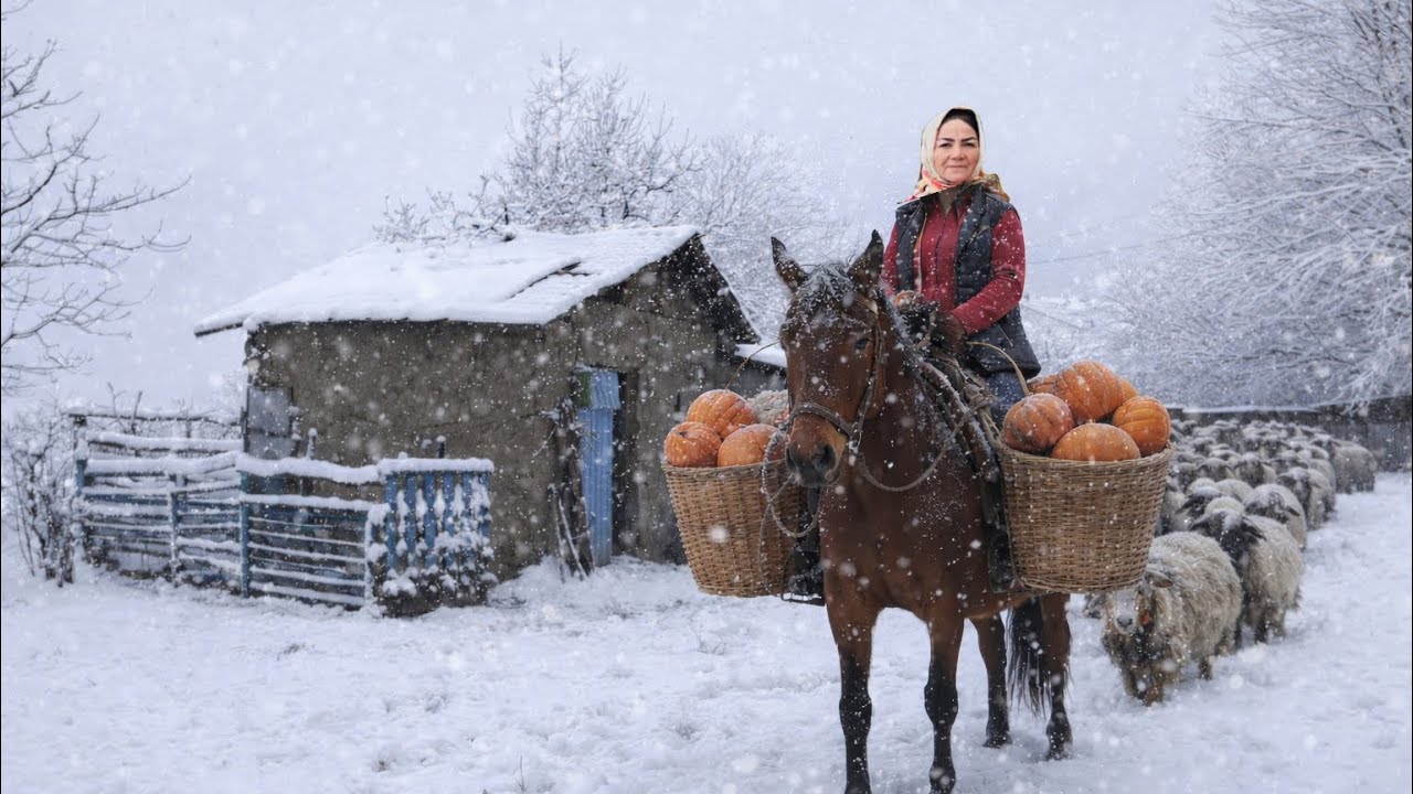 A Snowy Winter Day at -3°C | The Hard Reality of Village Life