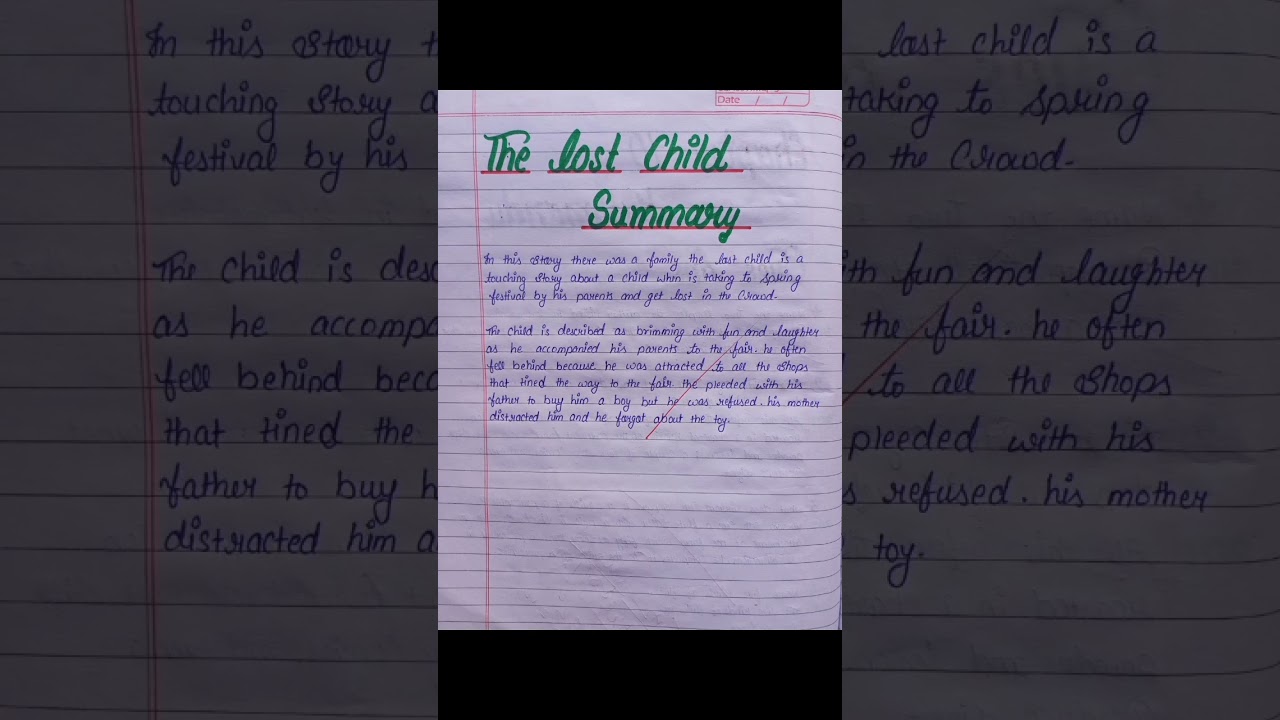 The Lost Child summary | The lost child short summary | The lost child chapter 1 class - 9