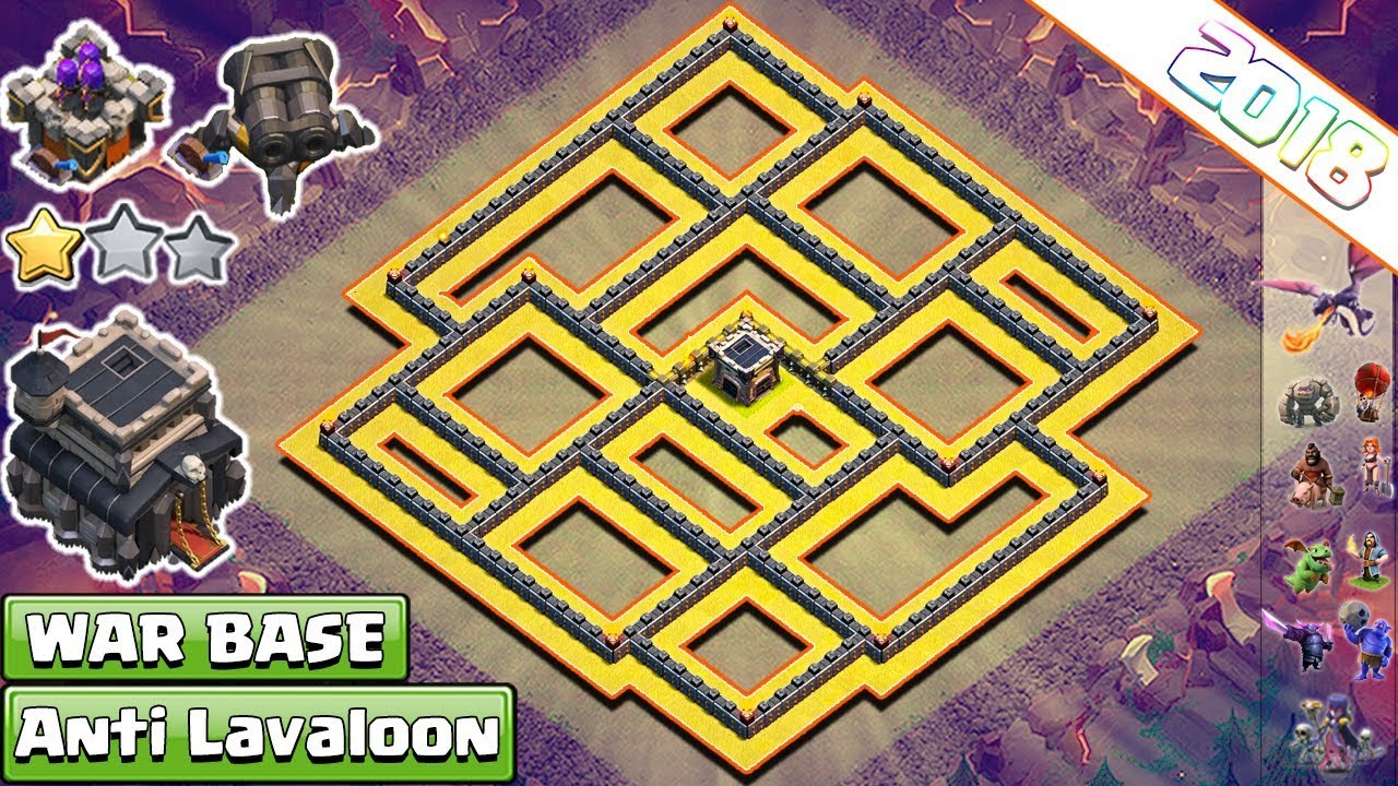 NEW!! Town Hall 9 (TH9) War Base 2018! Th9 War Base Anti Lavaloon! Anti 2 & 3 Star - Clash Of Clans