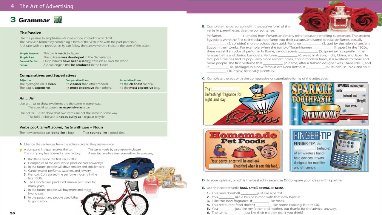 شرح إنجليزي أول ثانويmega goal 1.1 الوحدة الرابعةGrammar-The art of advertising الفصل الدراسي الأول