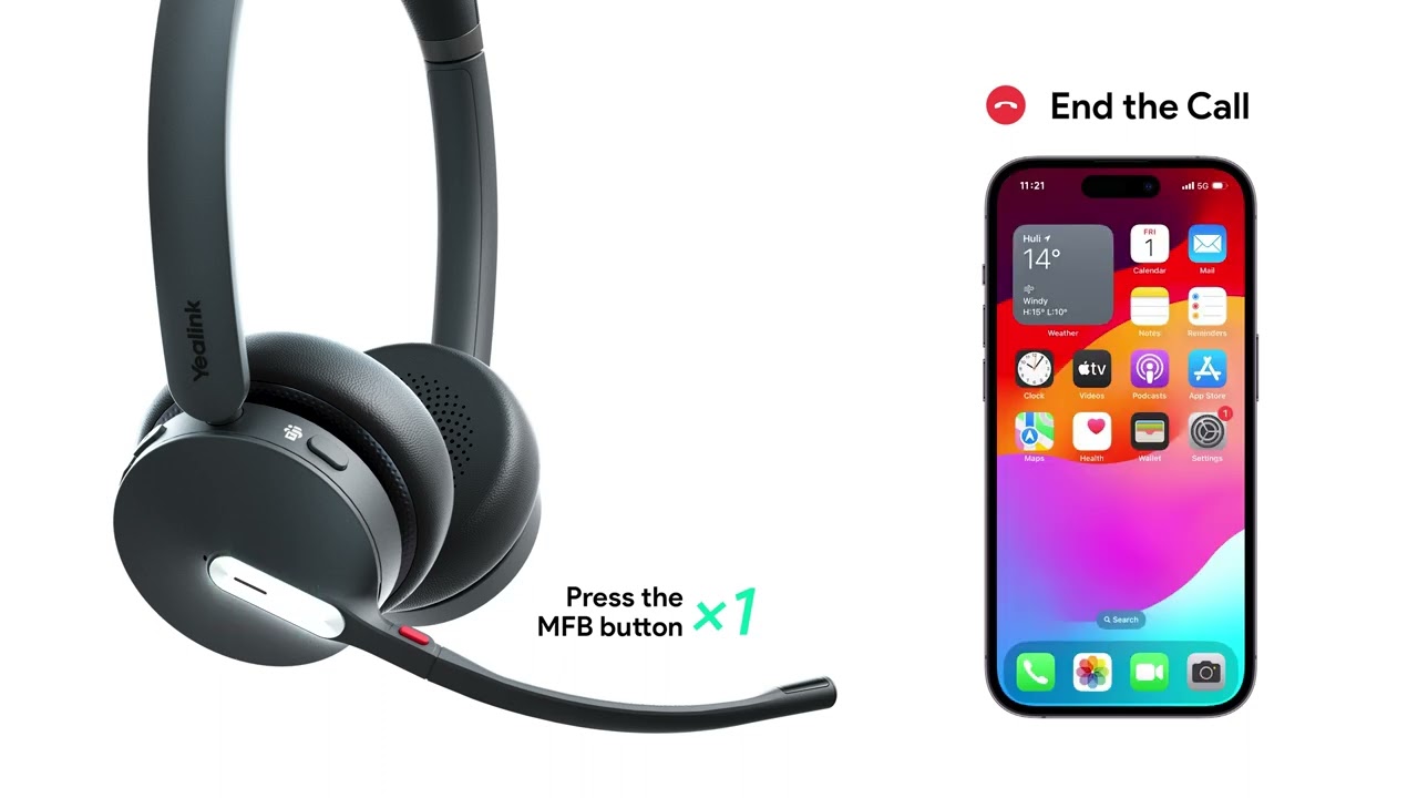 Yealink BH70 Bluetooth Headset - How To Use Video