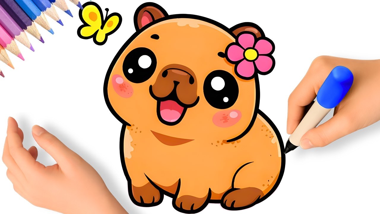COMMENT DESSINER UN CAPIBARA MIGNON💗
