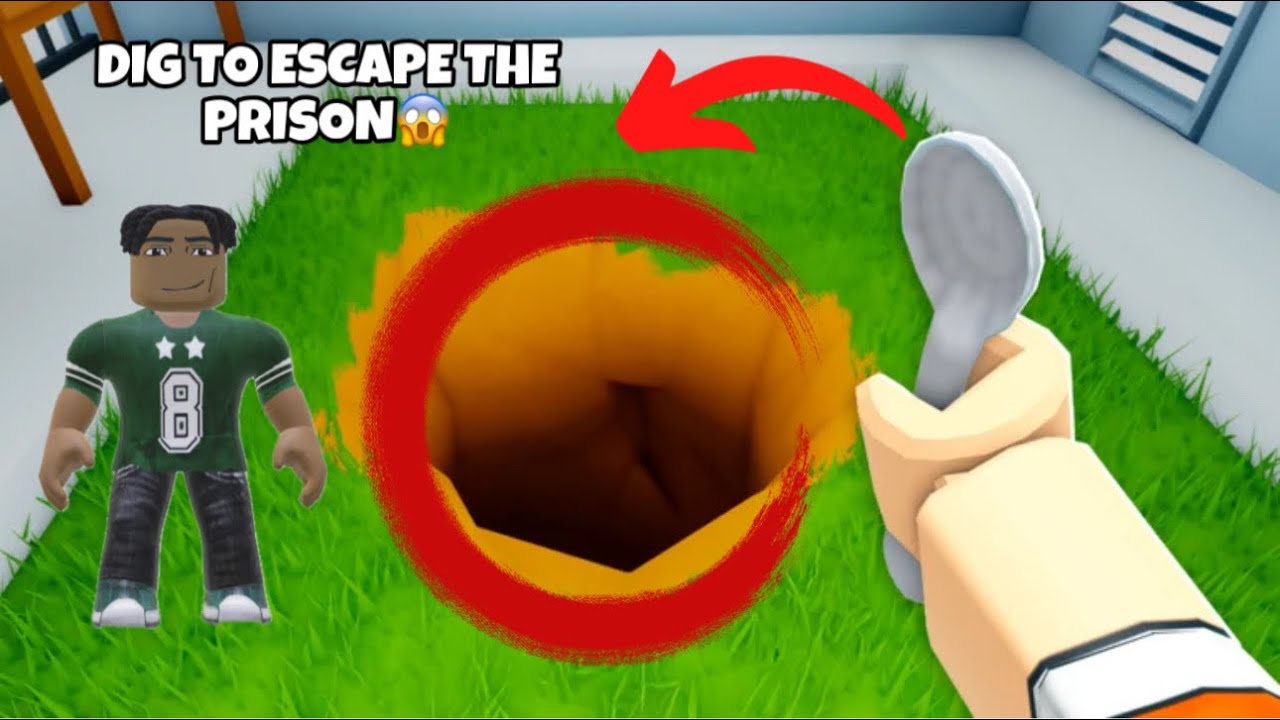 🚨DIG TO ESCAPE THE ROBLOX PRISON🥄🤯