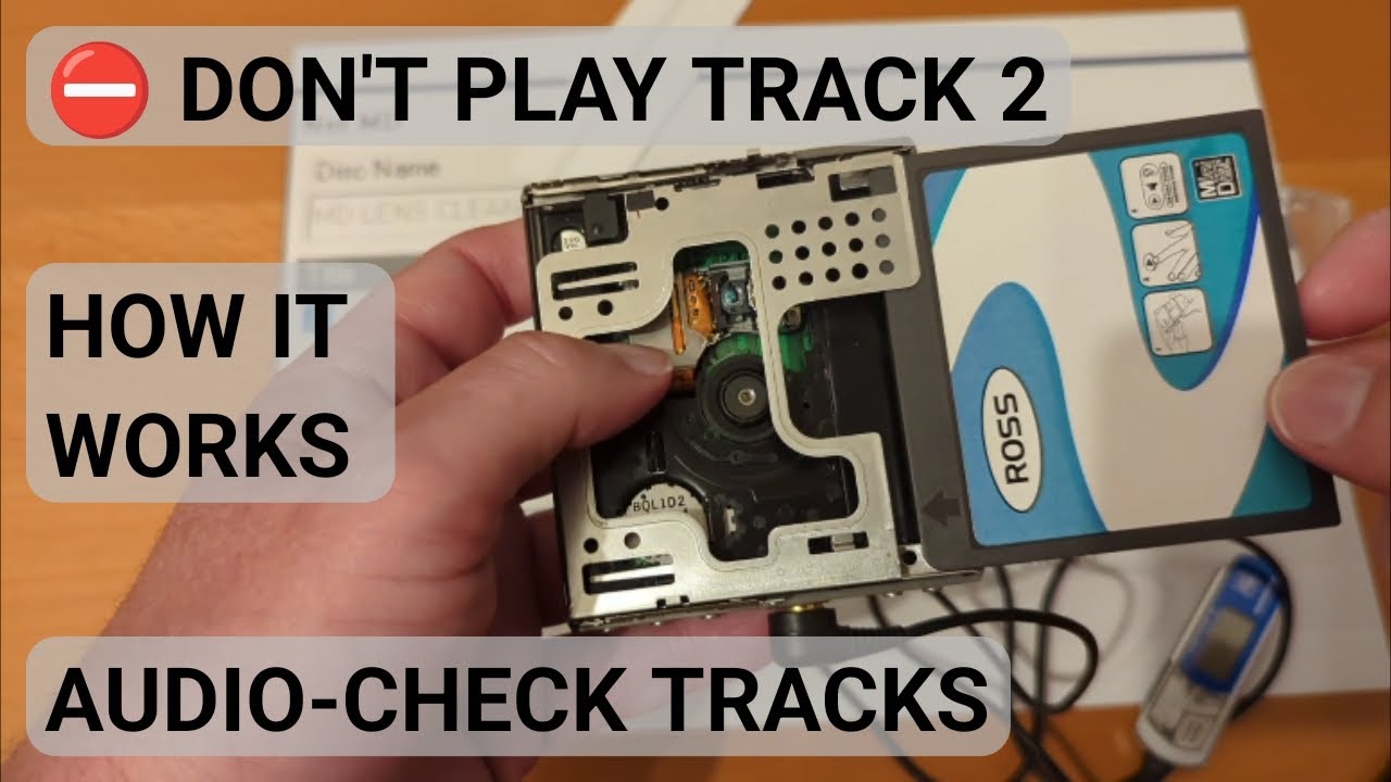 Ross Minidisc Lens Cleaner. How it works, and bonus audio tracks.