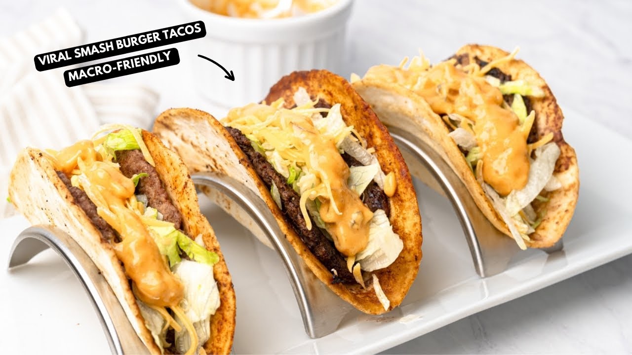 Viral smash burger tacos | macro-friendly