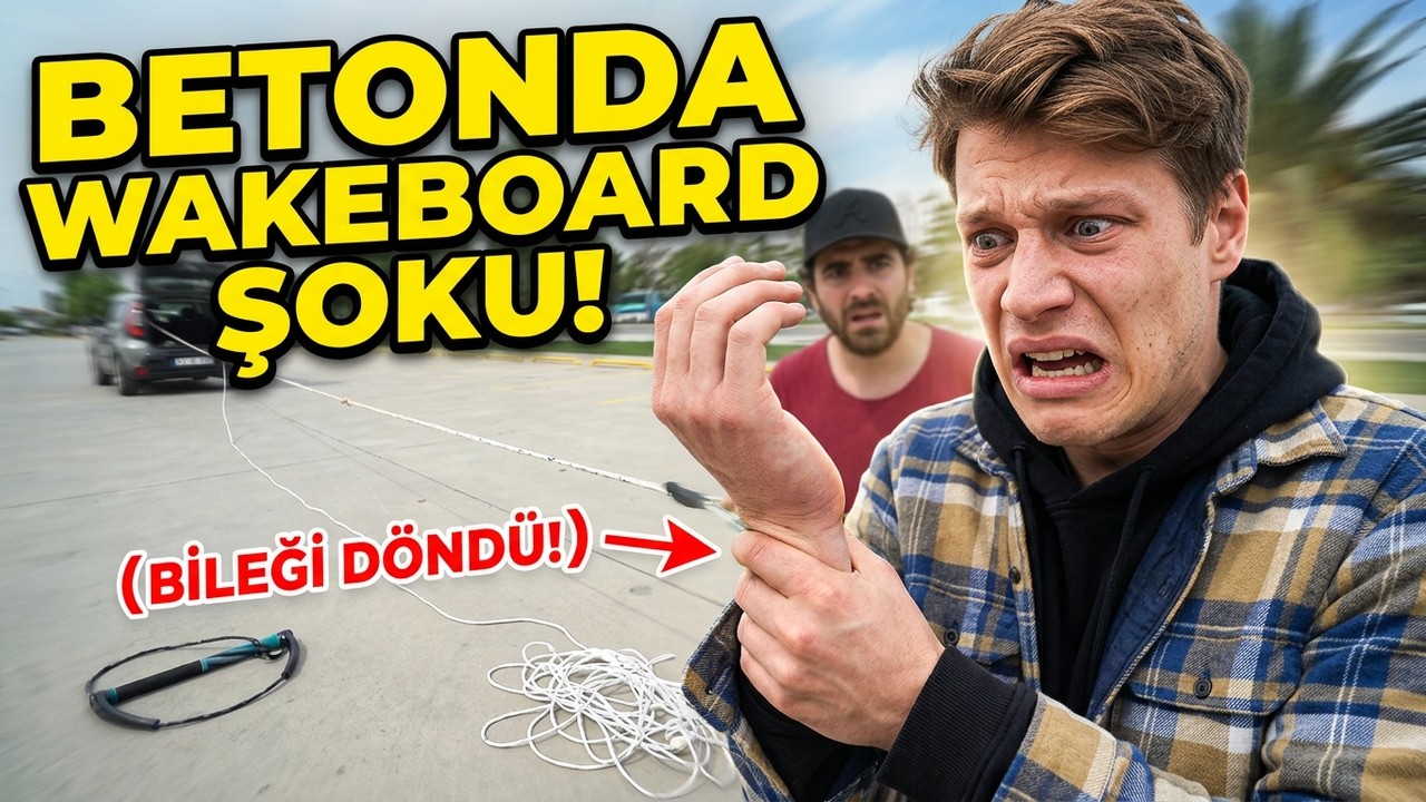 BURAK YÖRÜK'E BETONDA WAKEBOARD YAPTIRDIM!  (Bileği döndü!)