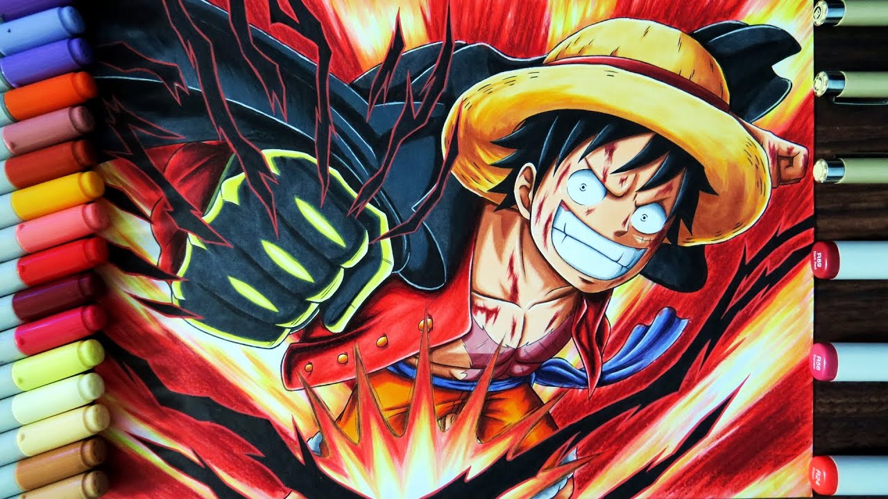 Drawing Monkey D. Luffy Conquerors Haki Punch - One Piece