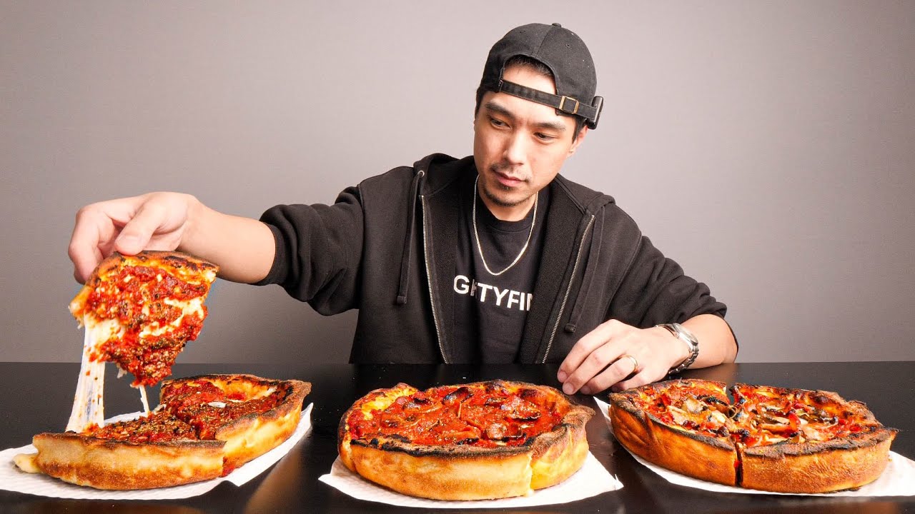 Deep Dish Pizza Mukbang