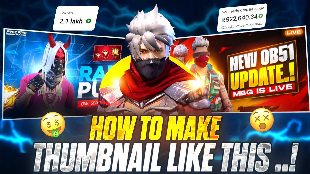 🤯The Hidden Trick to Editing a Viral Free Fire 🔥 Rank Push Stream  Thumbnail in 10 Mins! 🤯 (ICONGFX)